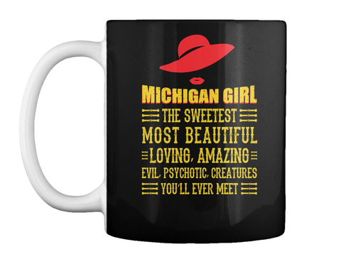 Mug   Michigan Girl Black Camiseta Front