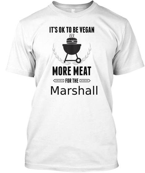 Marshall More Meat For Us Bbq Shirt White Camiseta Front