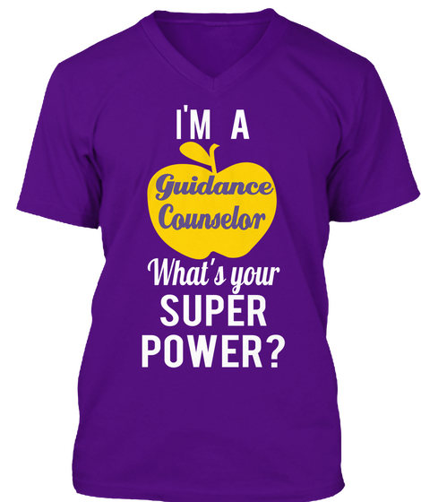 I'm A Guidance Counselor What's Your Super Power? Team Purple T-Shirt Front