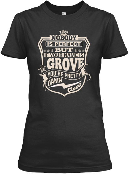 Nobody Perfect Grove Thing Shirts Black T-Shirt Front