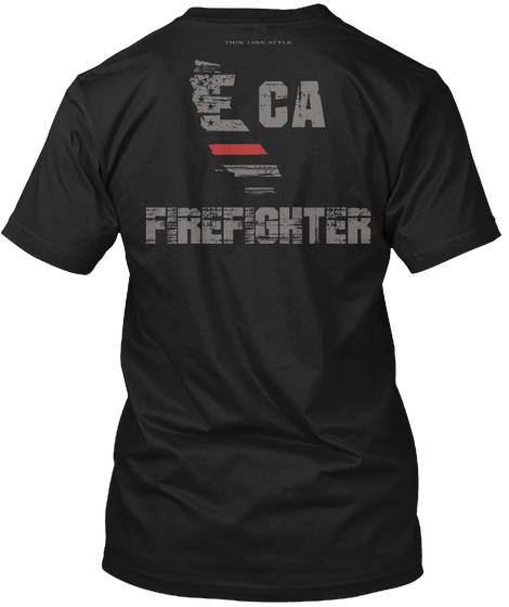 E Ca Firefighter Black áo T-Shirt Back