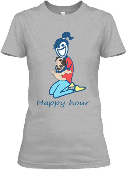 Happy Hour Sport Grey T-Shirt Front
