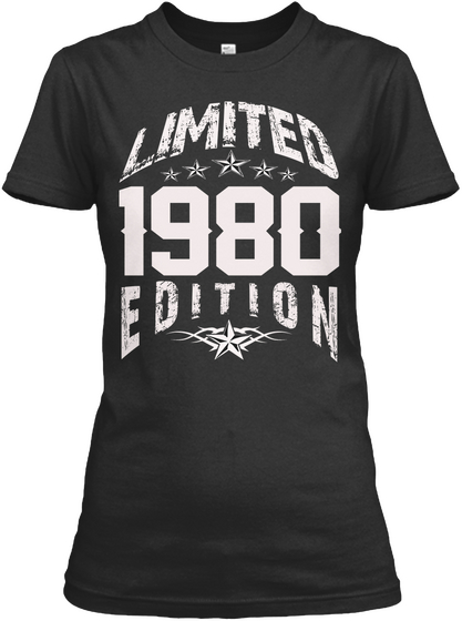 1980  Limited Edition Black áo T-Shirt Front