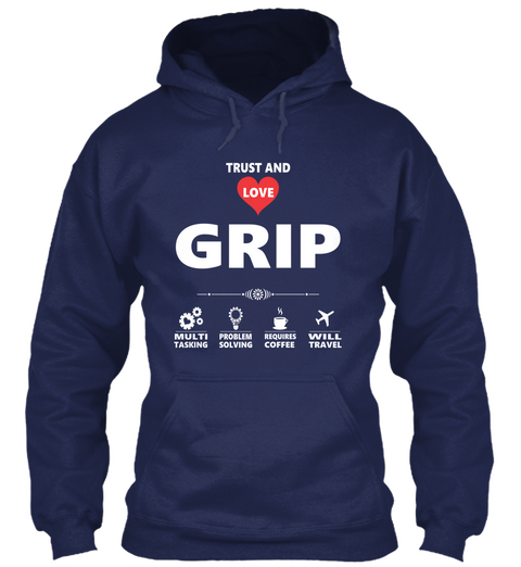 Grip Navy T-Shirt Front