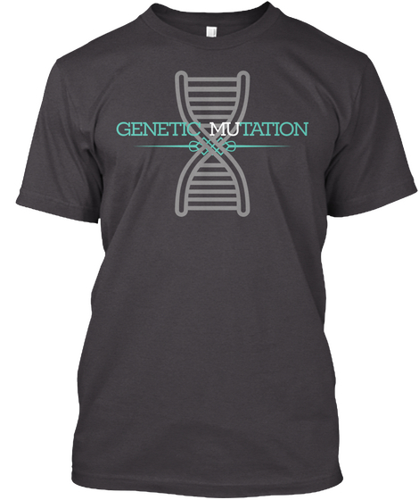 Genetic Mutation Heathered Charcoal  T-Shirt Front
