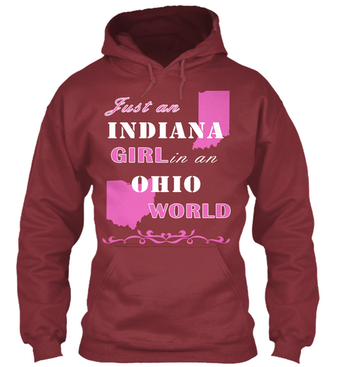 Indiana   Ohio Maroon T-Shirt Front