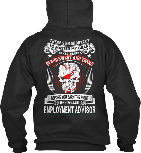 Employment Advisor Jet Black T-Shirt Back