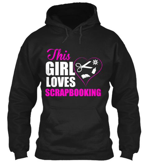 This Girl Loves Scrapbooking Black áo T-Shirt Front