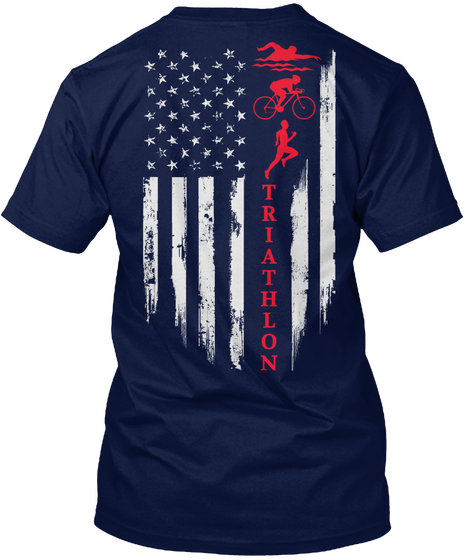 Triathlon Navy T-Shirt Back