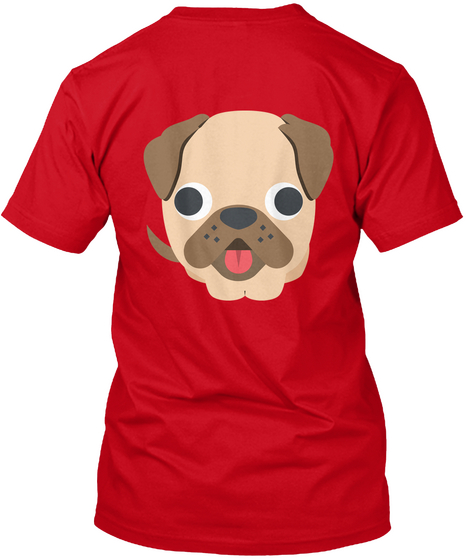 Pug Merch Red T-Shirt Back