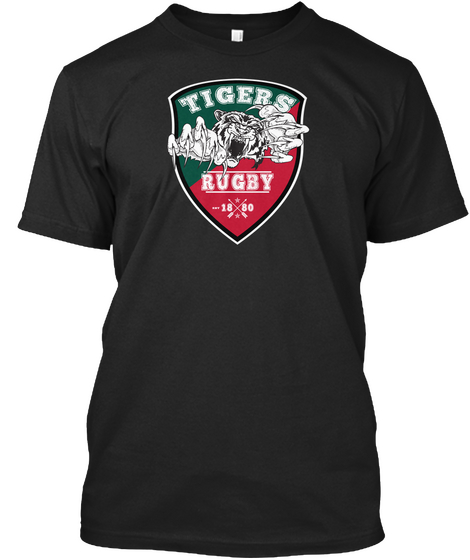 Tigers Rugby 1880 Black T-Shirt Front