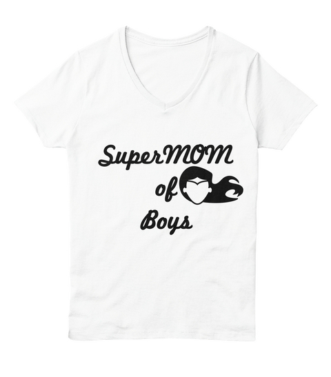 Super Mom
Of
Boys White  áo T-Shirt Front