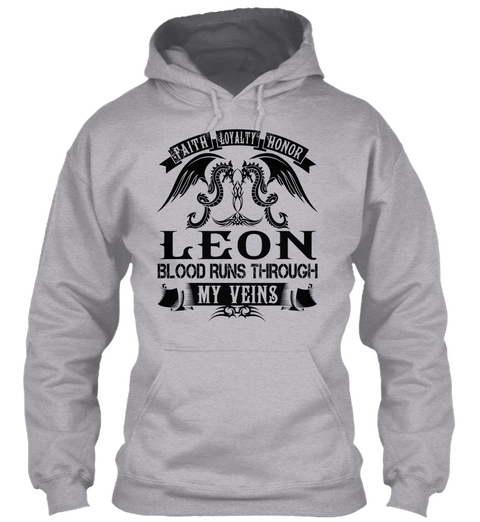 Leon   My Veins Name Shirts Sport Grey T-Shirt Front