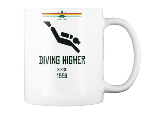 Adidaweed Diving Higher Since 1992 White T-Shirt Back