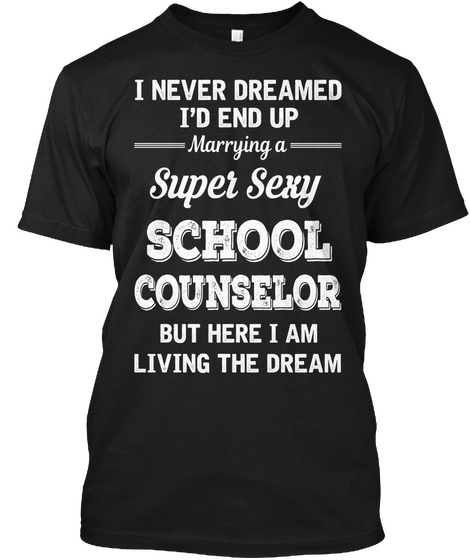 Super School Counselor Black Camiseta Front