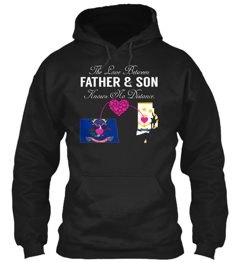 Father Son   North Dakota Rhode Island Black Camiseta Front