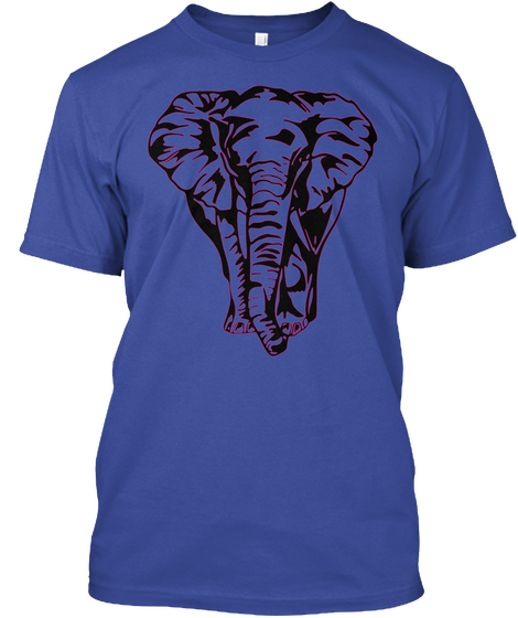 Elephant Lovers Deep Royal T-Shirt Front