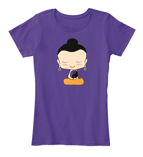 Colorful Yin Yang Girl  Purple áo T-Shirt Front