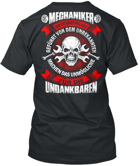 Bereit Mechaniker Black T-Shirt Back