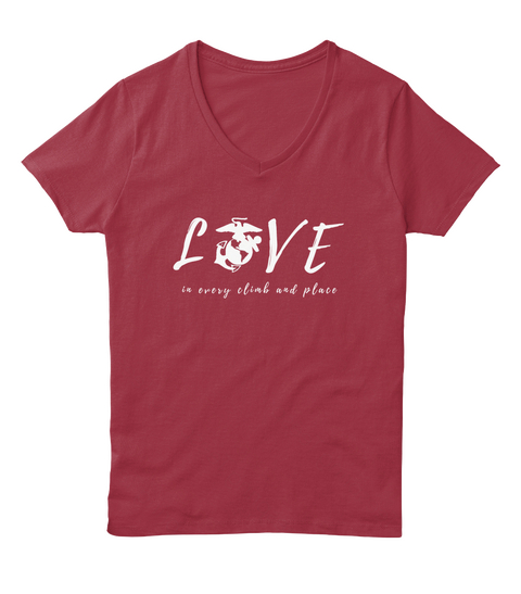 Eagle, Globe, &Amp; Anchor  Love Shirt Deep Red  T-Shirt Front