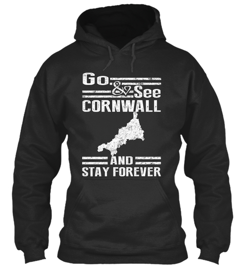 Go & See Cornwall And Stay Forever Jet Black Camiseta Front