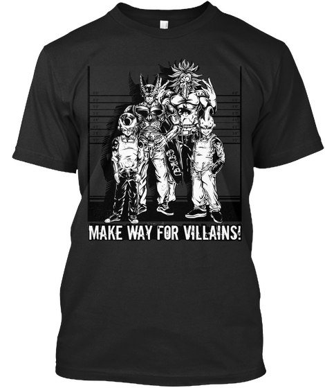 Make Way For Villains!  Black Camiseta Front