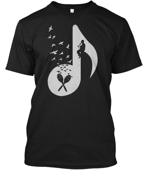 Musical Note   Maracas Black áo T-Shirt Front