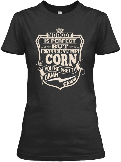 Nobody Perfect Corn Thing Shirts Black Camiseta Front