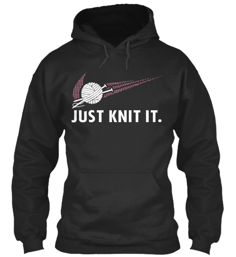 Just Knit It Jet Black T-Shirt Front