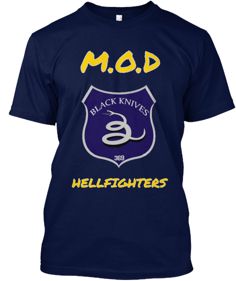 M.O.D Black Knives 369 Hellfighters Navy áo T-Shirt Front