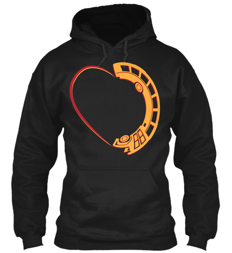 School Bus Heart Black T-Shirt Front