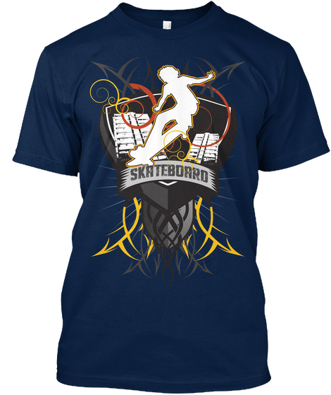 Skateboard Navy T-Shirt Front