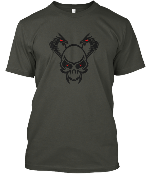 Skull And Dragon Smoke Gray Camiseta Front