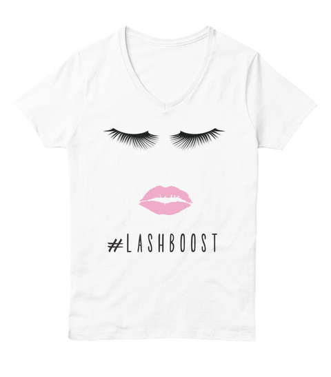 #Lashboost White  T-Shirt Front