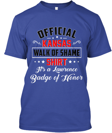 Kansas Walk Of Shame Deep Royal T-Shirt Front