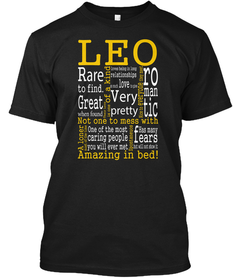 Amazing Leo Black T-Shirt Front