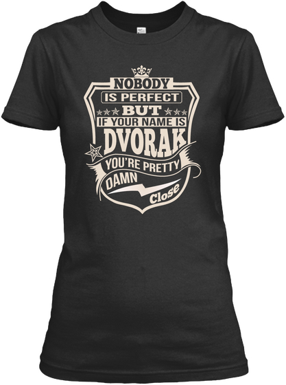 Nobody Perfect Dvorak Thing Shirts Black T-Shirt Front