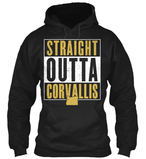 Straight Outta Corvallis Black Camiseta Front