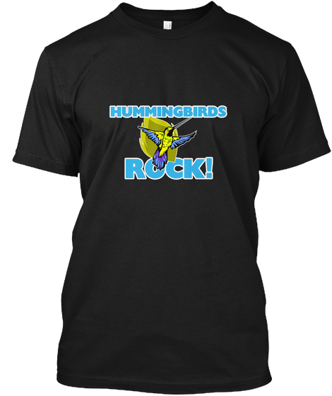 Hummingbirds Rock! Black áo T-Shirt Front