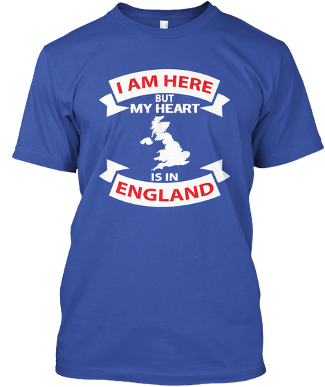 England Lover T Shirt Royal T-Shirt Front