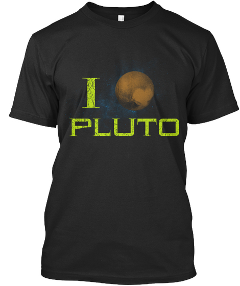 I Heart Pluto Black T-Shirt Front