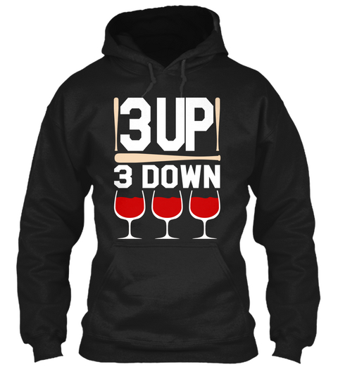3 Up 3 Down Black T-Shirt Front