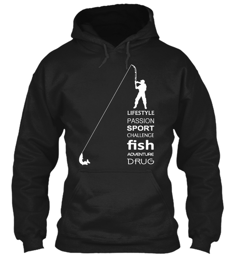 Awesome Fisherman Hoodies Black Maglietta Front