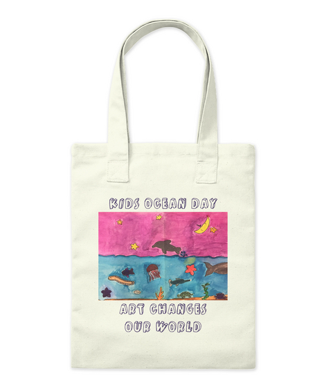 Kids Ocean Day Art Changes Our World Natural T-Shirt Front