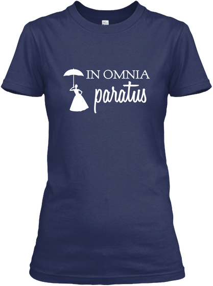 In Omnia Paratus Navy Camiseta Front