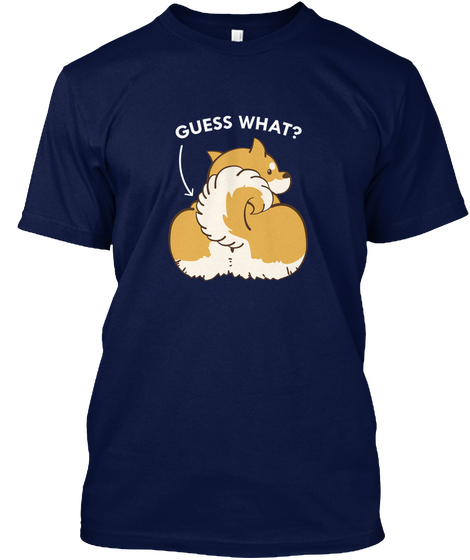Guess What Shiba Inu Butt Navy Camiseta Front