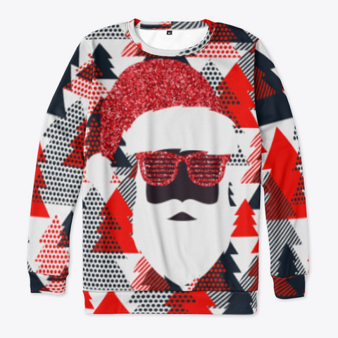 Ugly Retro Disco Santa Christmas Sweater Standard Kaos Front