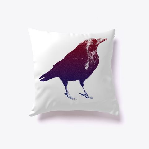 Cute Graphic Design Vintage Crow White Kaos Front