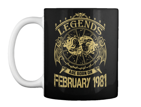 Legends Are Born On February 1981 (2) Black áo T-Shirt Front