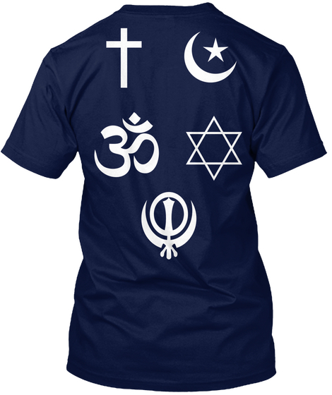 Tolerance Trumps Prejudice Navy T-Shirt Back
